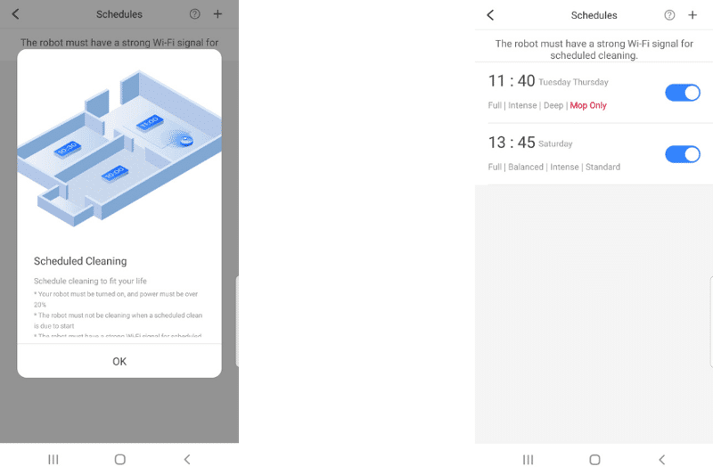 В приложении Арр Roborock создается еженедельный график уборки